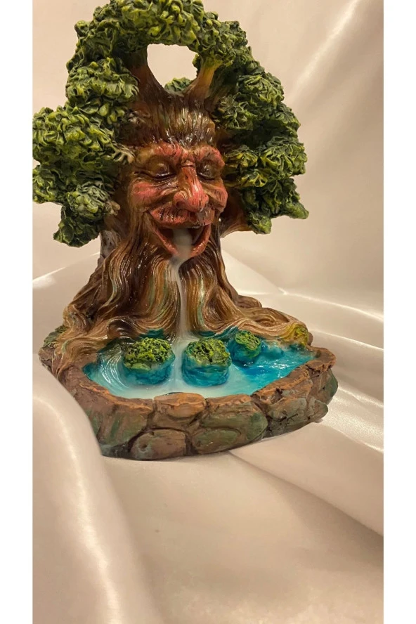 Geri Akış Tütsülük Ters Akış Konik Çubuk Tütsü Seramik Feng Sui Budha Yaşam Ağacı - Resim 4