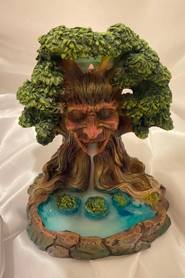 Geri Akış Tütsülük Ters Akış Konik Çubuk Tütsü Seramik Feng Sui Budha Yaşam Ağacı - Resim 6