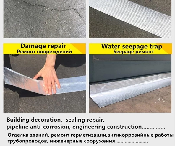 Süper Güçlü Su Sızdırmaz Çamur Bant Sakız Bant Tamir Çatlak Boru Bandı 96 mm x 1,5 metre - 4