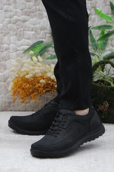 Mehmet Mete 42270 Siyah Greyz Hakiki Deri Sıcak Astar Kauçuk Taban Erkek Ayakkabı - Resim 3