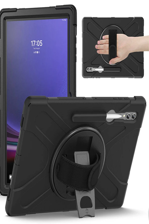 Galaxy Tab S8 Ultra Uyumlu Fuchsia Defender Silikon Tablet Kılıfı - Resim 7