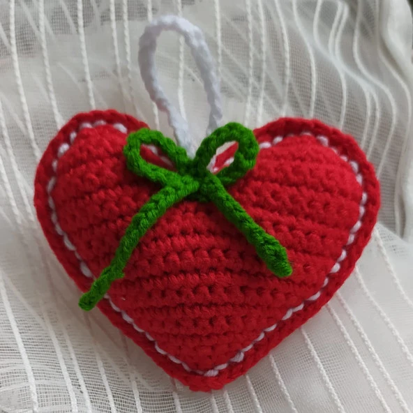 Sevgi Dolu Yılbaşı Süsleri Amigurumi Organik Oyuncak - 4