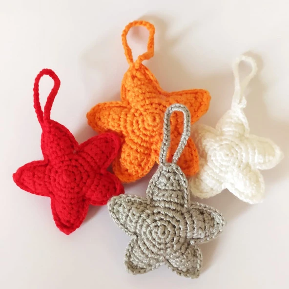 Sevgi Dolu Yılbaşı Süsleri Amigurumi Organik Oyuncak - 5