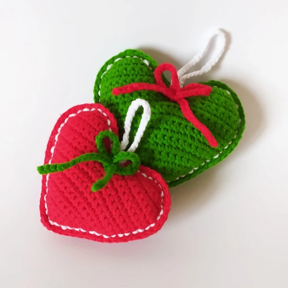 Sevgi Dolu Yılbaşı Süsleri Amigurumi Organik Oyuncak - 6