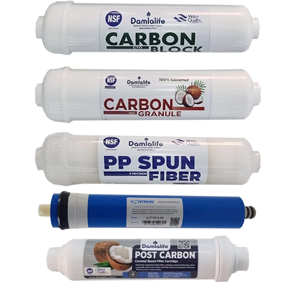 Inline 12 Spun/Gac/Blok /Post Karbon/Vontron Membran Filtre Set