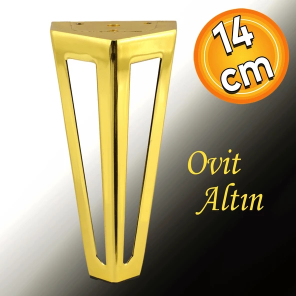 Ovit Koltuk Baza Puf Sehpa Tv Ünite Masa Mobilya Ayağı Ayakları Metal Ayakları 14 Cm Altın ürün görseli