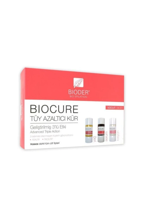 Bioder Biocure Tüy Azaltıcı 3x10 ml Vücut Kürü
