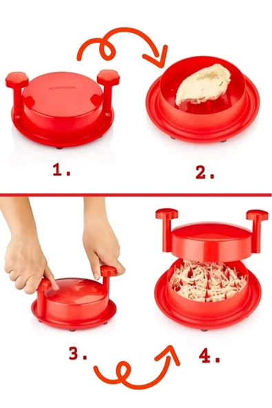 Gri Pratik Tavuk Ve Pişmiş Sebze Marul Parçalama Didikleme Aleti Patlıcan Parçalayıcı - 2