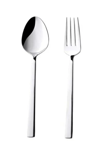 24 Parça 12 Kişilik Düz Model Çatal Kaşık Seti - Resim 3