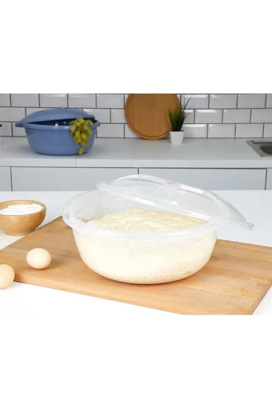 Mrd230 Şeffaf 3'lü Kapaklı Hamur Leğen Seti Plastik Set 3.5 – 5 ve 7 Lt - 2