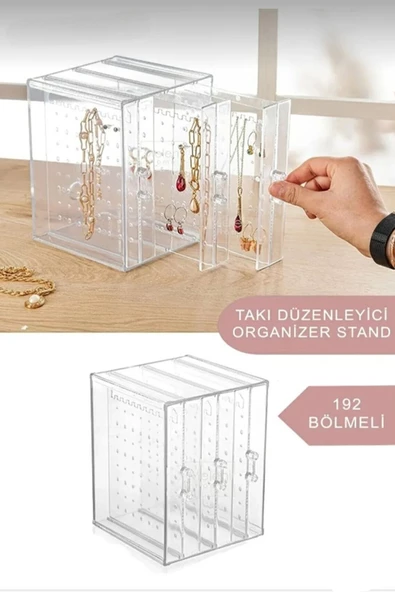 Akrilik Çekmeceli Takı Düzenleyici Stand AK731 - Kolye Küpe Bileklik Organizeri