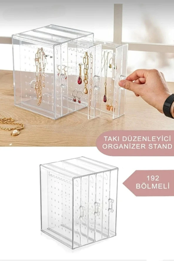 Akrilik Çekmeceli Takı Düzenleyici Stand AK731 - Kolye Küpe Bileklik Organizeri