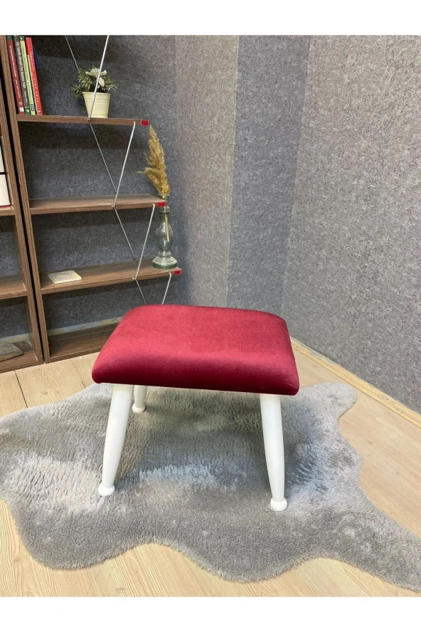 Asedia Trend Lake Bordo Ahşap Ayak Uzatma Pufu Makyaj Koltuğu Bench Tabure ürün görseli