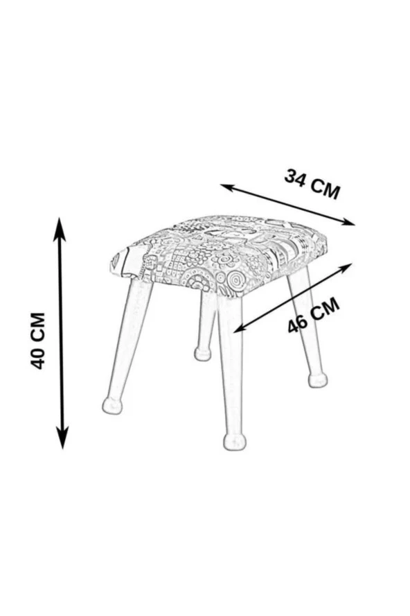 Asedia Trend Lake Beta Yeşil Ahşap Ayak Uzatma Pufu Makyaj Koltuğu Bench Tabure - Resim 4