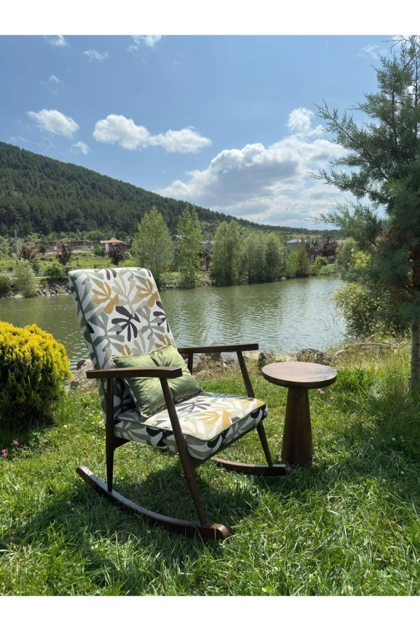 Asedia Trend Ceviz Tropikal Sallanan Sandalye Dinlenme Emzirme Baba Tv Okuma Koltuğu Berjer