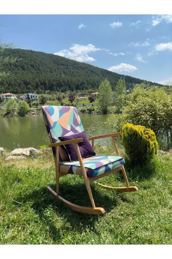 Asedia Trend Naturel Mistik Sallanan Sandalye Dinlenme Emzirme Baba Tv Okuma Koltuğu Berjer - Resim 2