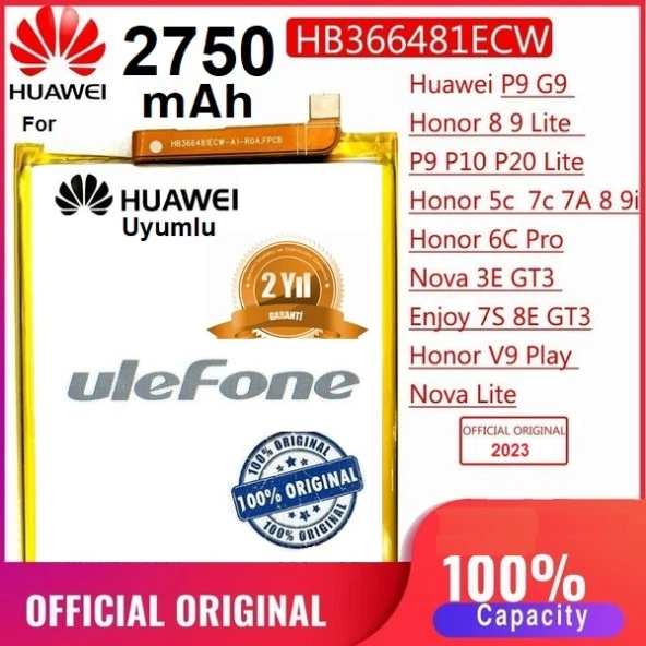 Huawei Honor P10 Lite HB366481ECW 2750 mAh Batarya Pil Orijinal Uzun Ömürlü Yüksek Kapasite - 3