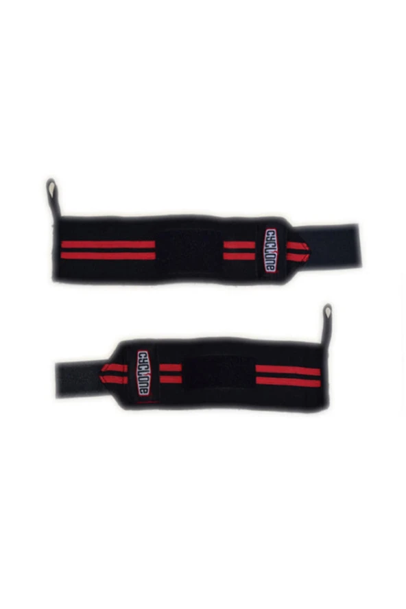 Supports Force Fitness Crossfit Body Ağırlık Destek Bilekliği Siyah-kırmızı Şeritli (2 ADET) - 2