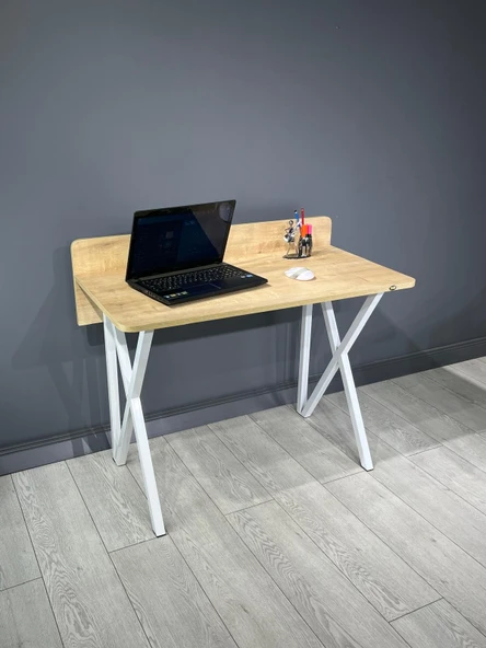 Hey Modüler Mobilya Hey Modüler Mobilya Rüya Safir Çalışma Masası Beyaz Ayak - Resim 3