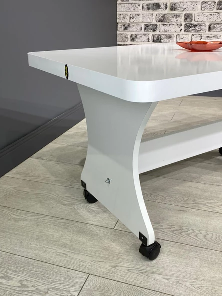 Hey Modüler Mobilya Ada Tekerlekli Orta Sehpa Beyaz - 3