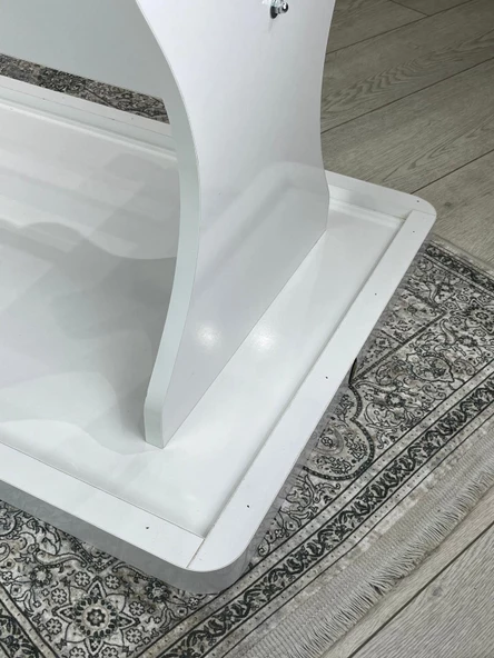 Hey Modüler Mobilya Ada Tekerlekli Orta Sehpa Beyaz - 4