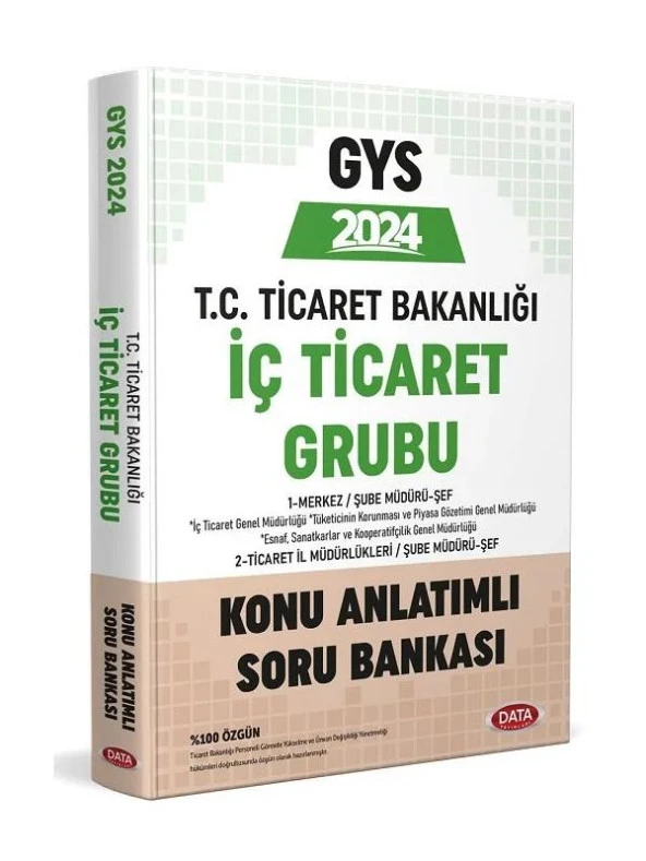 Data 2024 GYS Ticaret Bakanlığı İç Ticaret Grubu Konu Anlatımlı Soru Bankası Görevde Yükselme Data