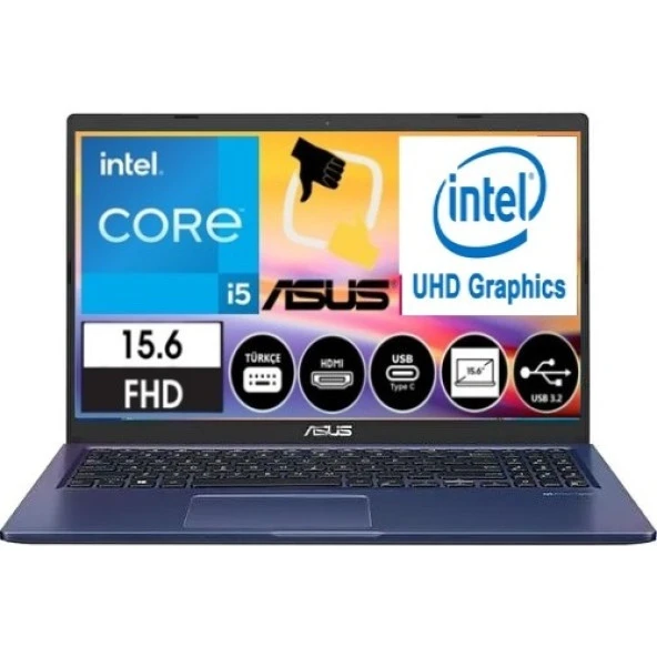 Asus X515EA-EJ3578 Intel Core I5-1135G7 15.6" 16 GB Ram 512 GB SSD  Fhd Windows 11 Pro Laptop -Snertech