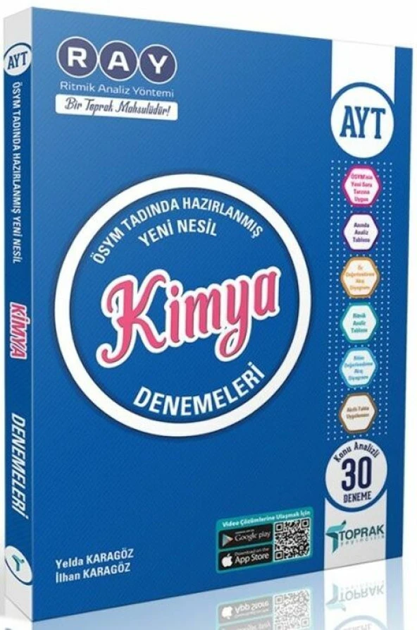 Toprak Yayıncılık AYT Kimya RAY 30 lu Denemeleri