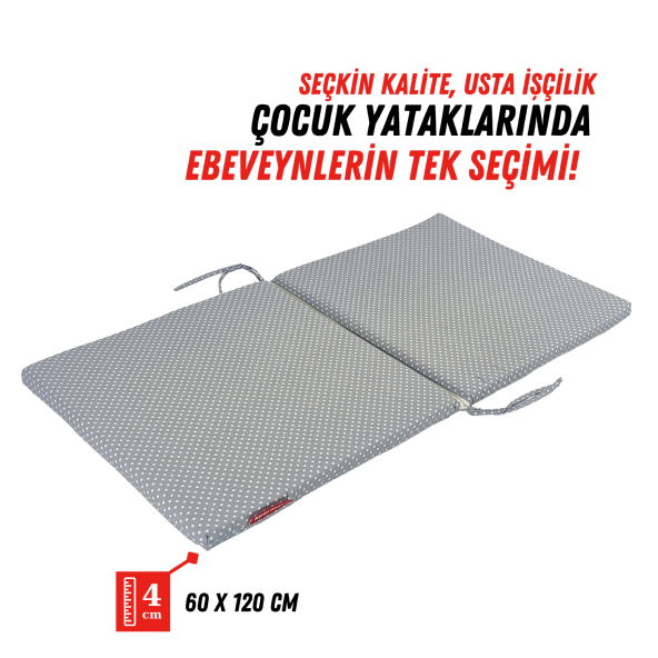 Katlanır Sünger Yatak, Katlanır Yer Minderi, Çocuk Yer Minderi, Beşik Süngeri 60x120 Puantiyeli - 3