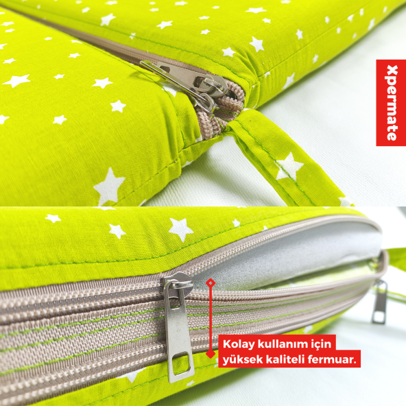 Uyku Meleği, Anne Yanı Park Yatak Süngeri, Katlanır Bebek Yatak, Beşik Süngeri 60x120 Yeşil - 4