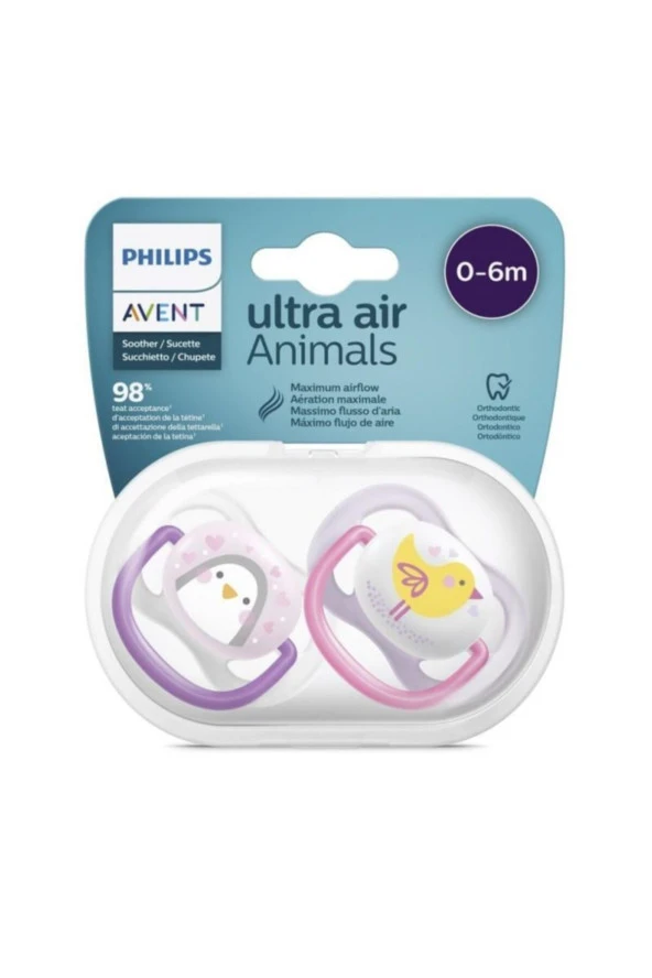 Philips Avent Ultra Air Animals Emzik 0-6 Ay Kız SCF080/06