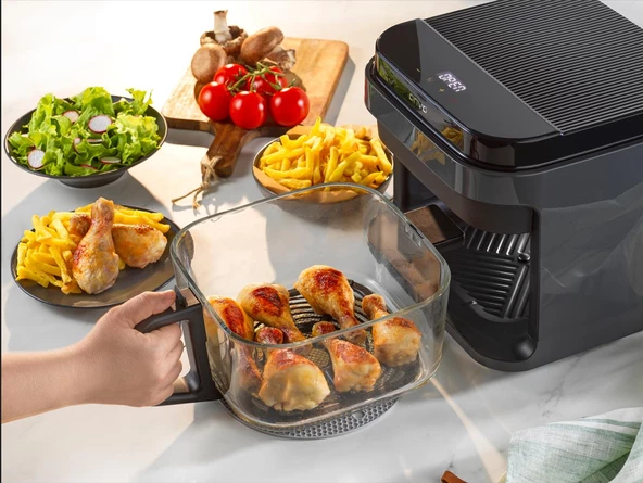 Onvo OVFRY10 Cam AirFryer 5 lt Yağsız Fritöz
