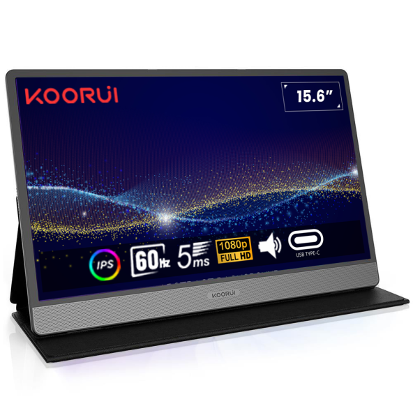 Koorui 15.6" 15B1 60Hz 5ms IPS FHD (Type-C, Mini HDMI) Taşınabilir Monitör