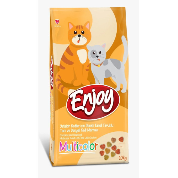 Enjoy Renkli Taneli Yetişkin Kedi Maması 10 Kg