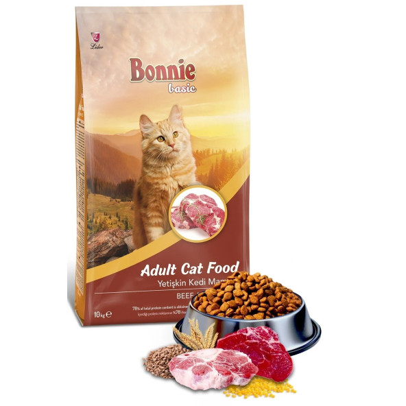 Bonnie Biftekli Yetişkin Kedi Maması 10 Kg