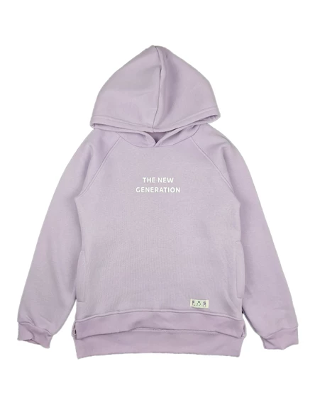 Kız Çocuk Üç İplik Kapüşonlu Baskılı Sweatshirt Generation