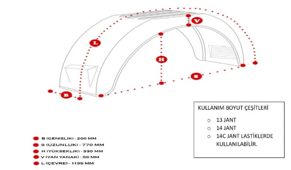 PLASTİK RÖMORK ÇAMURLUK TEKNE-KARAVAN 200mm - 2