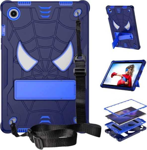 Samsung Galaxy Tab A8 10.5 SM-X200 2021 Kılıf Marvels Spider-Man Çocuk Karakterli Zırh Tank Case