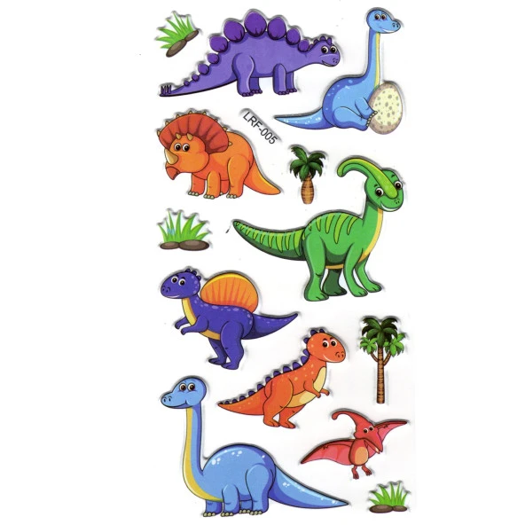 Sticker Kabartmalı Stiker Defter, Planlayıcı Etiket (lrf-005) - 17X9 cm - Dinazor Palmiye