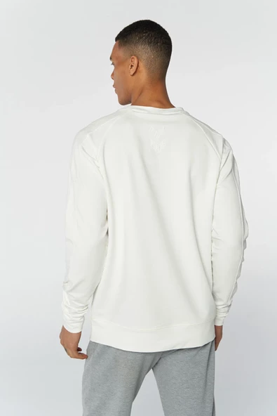 Hummel 921658-9003 Ekru Hummel Baskılı Bisiklet Yaka Erkek Sweat - 2