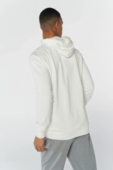 Hummel 921556-9003 Ekru Baskılı Kapüşonlu Erkek Sweat - 3