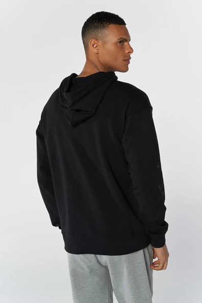 Hummel 921645-2001 Siyah Önü Hummel Baskılı Kapüşonlu Erkek Sweat - 5