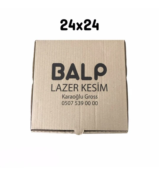 24x24x3.5 cm Ebatında 100 adet Üretim Fazlası Yazılı Karton Kutu