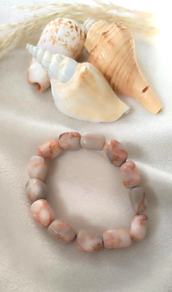 Bileklik Doğal Taşı Lastikli Esnek Kadın Erkek Bilezik Takı Aksesuar - 2