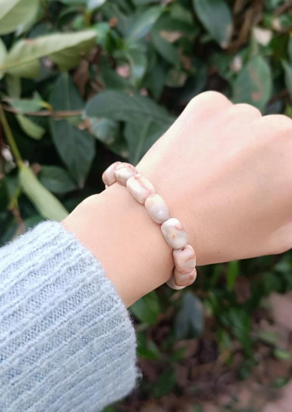 Bileklik Doğal Taşı Lastikli Esnek Kadın Erkek Bilezik Takı Aksesuar - 3