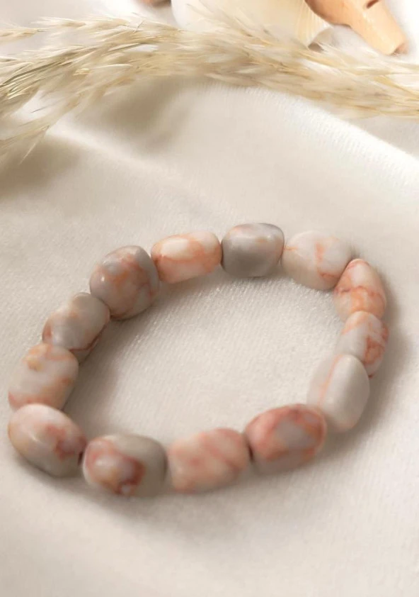 Bileklik Doğal Taşı Lastikli Esnek Kadın Erkek Bilezik Takı Aksesuar - 4