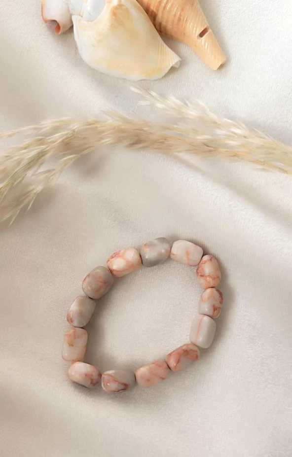 Bileklik Doğal Taşı Lastikli Esnek Kadın Erkek Bilezik Takı Aksesuar - 5