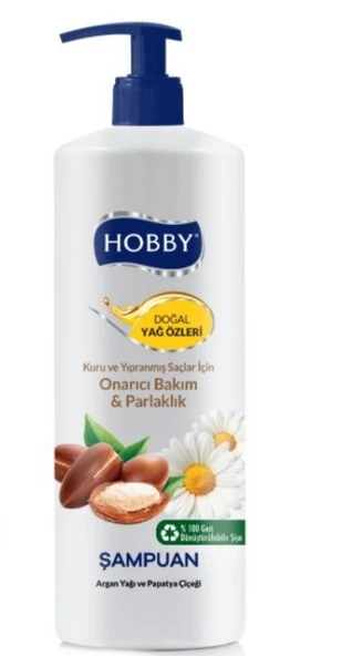 Hobby Argan Yağı ve Papatya Çiçeği Şampuan Kuru veYıpranmış Saçlar İçin 1000 ML