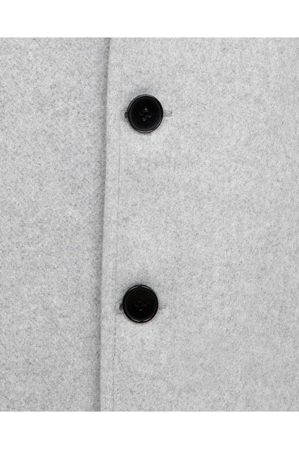 Slim Fit Mono Yaka Gri Erkek Kaban - 2