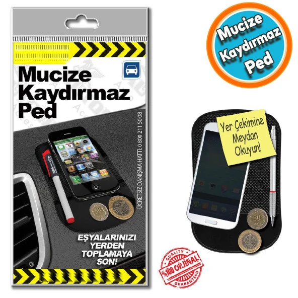 Kaymaz Torpido Güderisi Mucize Süper Kaydırmaz Ped Anahtar Bozuk Para Telefon Tutucu